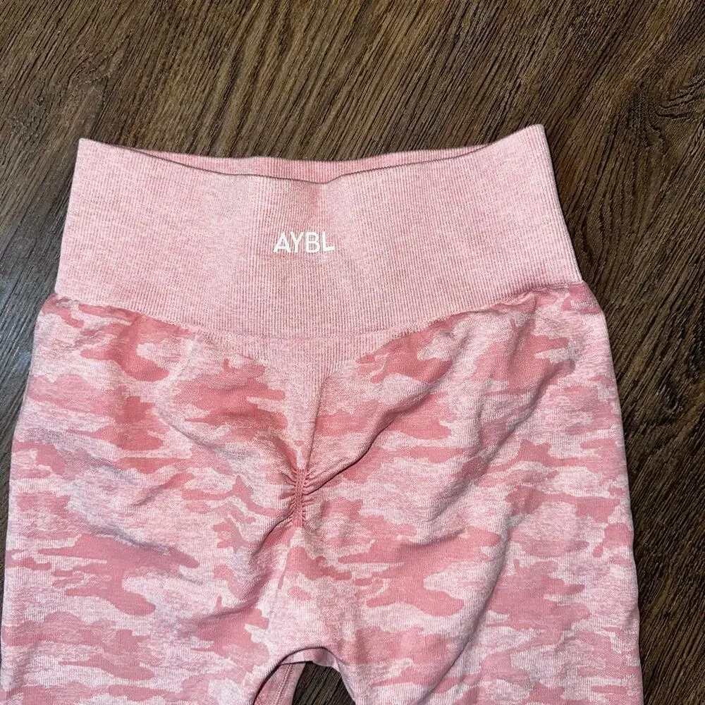 AYBL Pink Camo High Rise Evolve Seamless Workout Leggings M - Picture 6 of 7